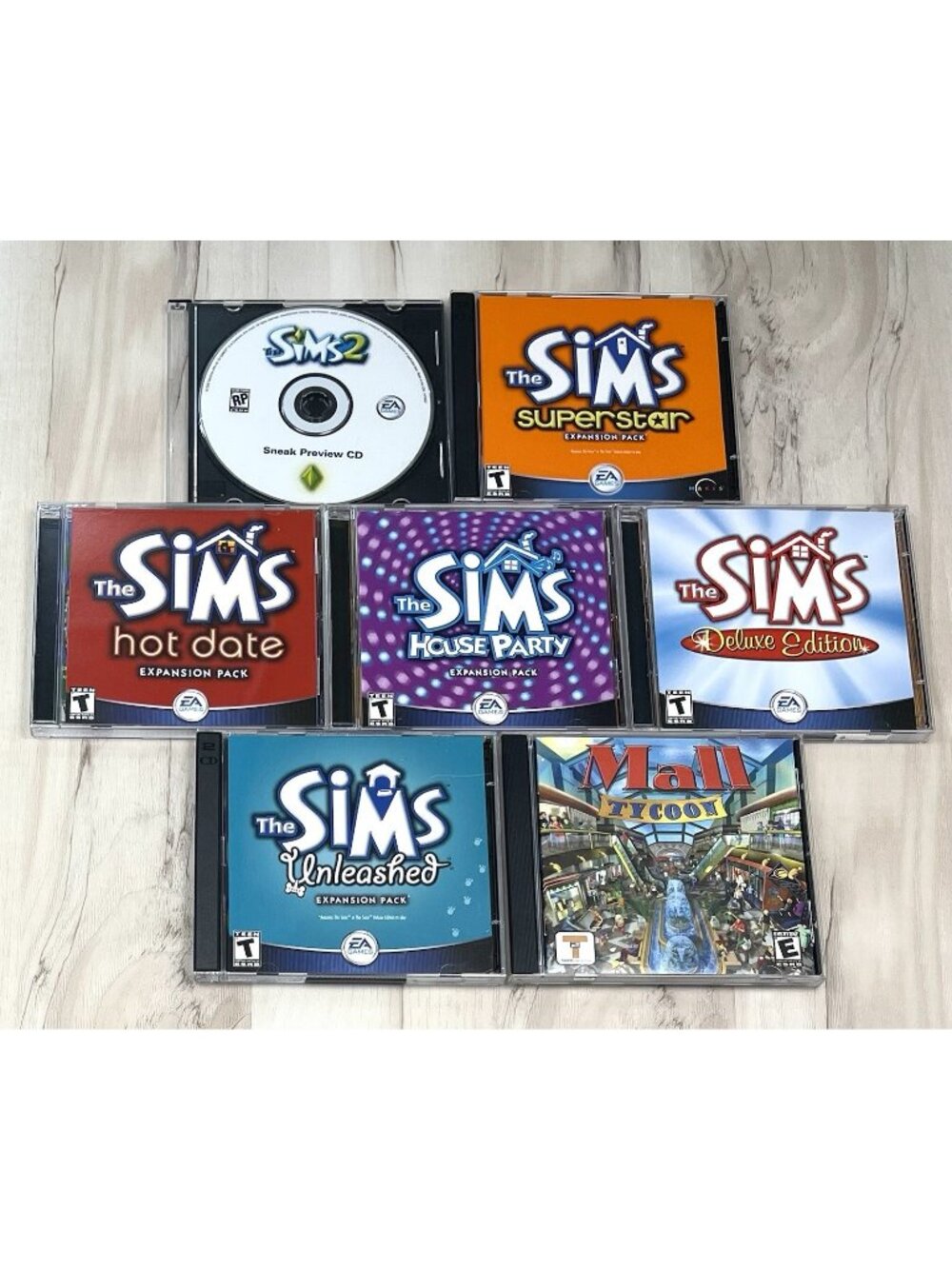 The Sims Deluxe Edition Sims 2 Sneak Preview +4 Expansion Packs & Mall Tycoon PC